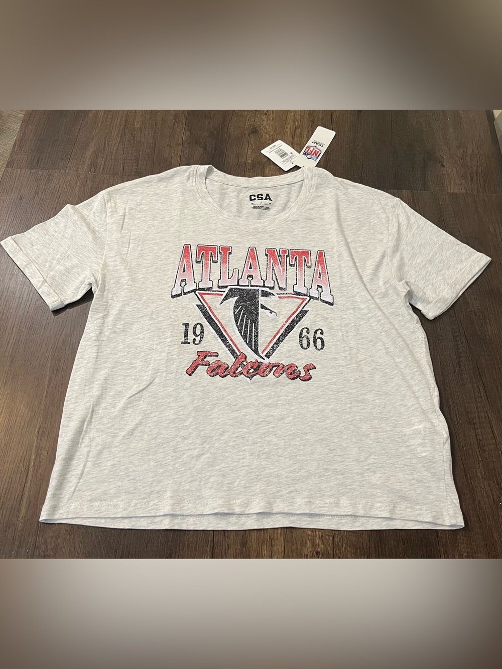 CSA Atlanta Falcons Light Gray Short Sleeve Graphic Tee size M